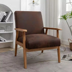 Marrone / Marrone scuro / Grigio / Marrone chiaro / Cammello chiaro – Poltrona con braccioli Mid-Century, 1 posto