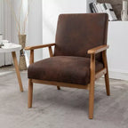 Marrone / Marrone scuro / Grigio / Marrone chiaro / Cammello chiaro – Poltrona con braccioli Mid-Century, 1 posto