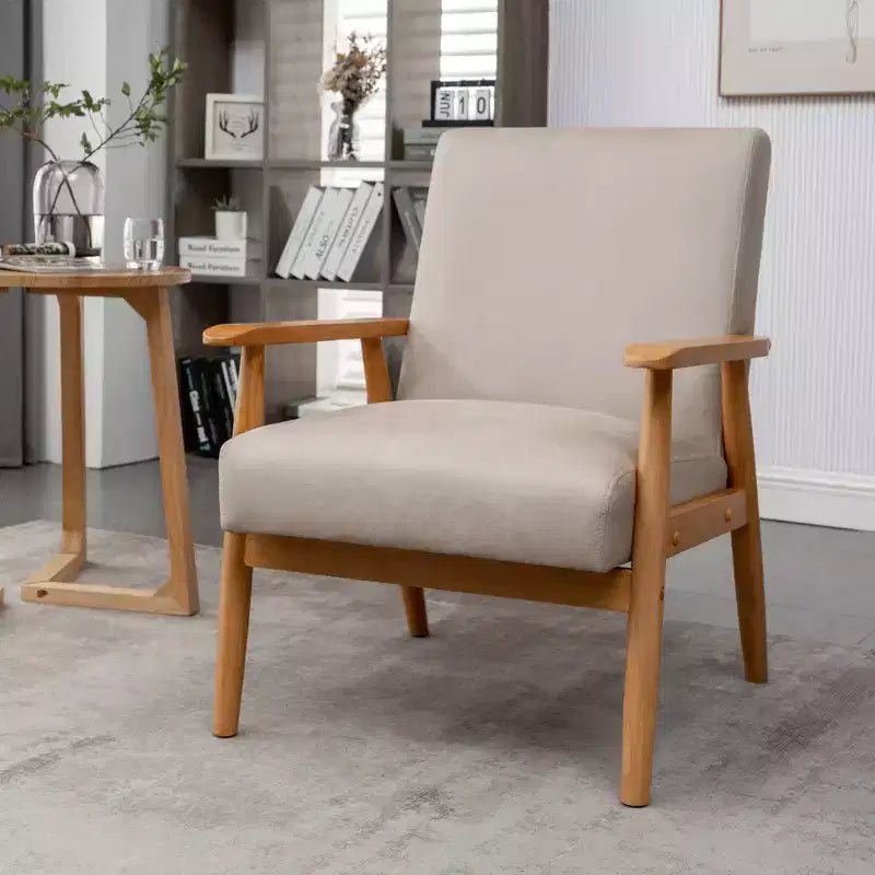Marrone / Marrone scuro / Grigio / Marrone chiaro / Cammello chiaro – Poltrona con braccioli Mid-Century, 1 posto