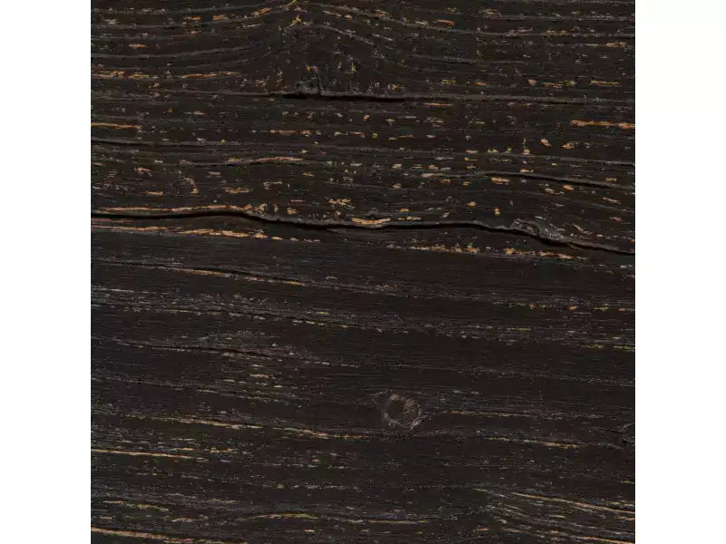Tavolino Quadrato Nero, Legno di Olmo Riciclato, a 4 Gambe