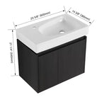 Mobile bagno sospeso bianco con lavabo, 2 ante, singolo