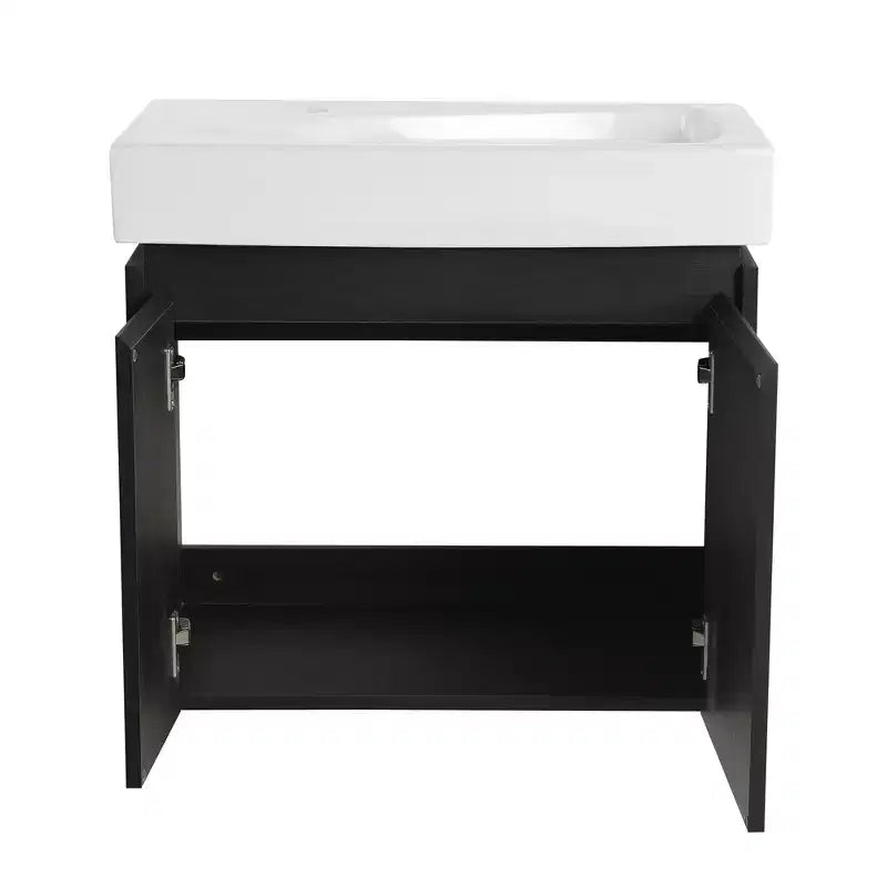 Mobile bagno sospeso bianco con lavabo, 2 ante, singolo