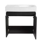 Mobile bagno sospeso bianco con lavabo, 2 ante, singolo