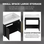 Mobile bagno sospeso bianco con lavabo, 2 ante, singolo