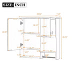 Mobiletto portamedicine a parete con specchio 29''×28'', nero/grigio/bianco, 1–2 persone
