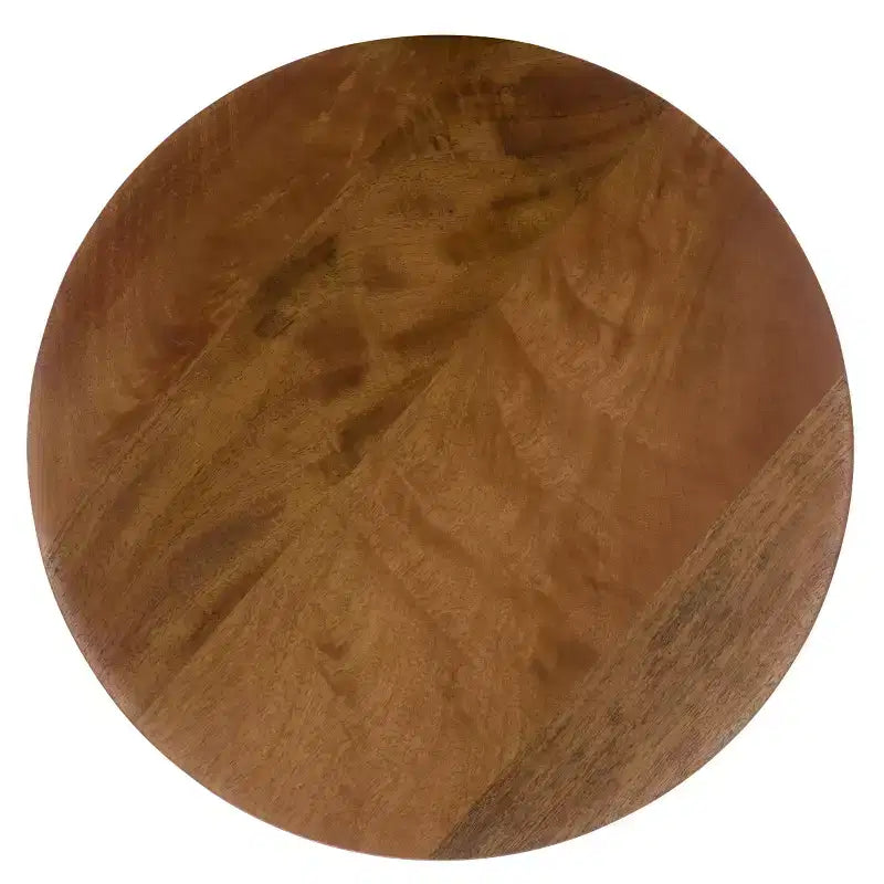 Tavolino d'appoggio rotondo marrone in legno di acacia – Finitura naturale, 1 pezzo