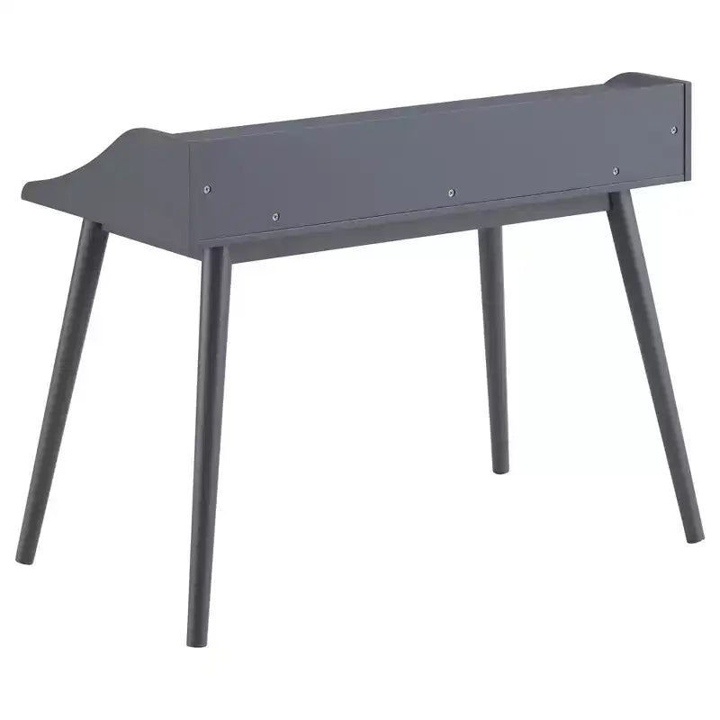 Scrivania blu/grigia con pensile e 4 ripiani aperti, 1 posto