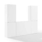 Set di mobile credenza e libreria bianco 3 pezzi, Montaggio 1 persona