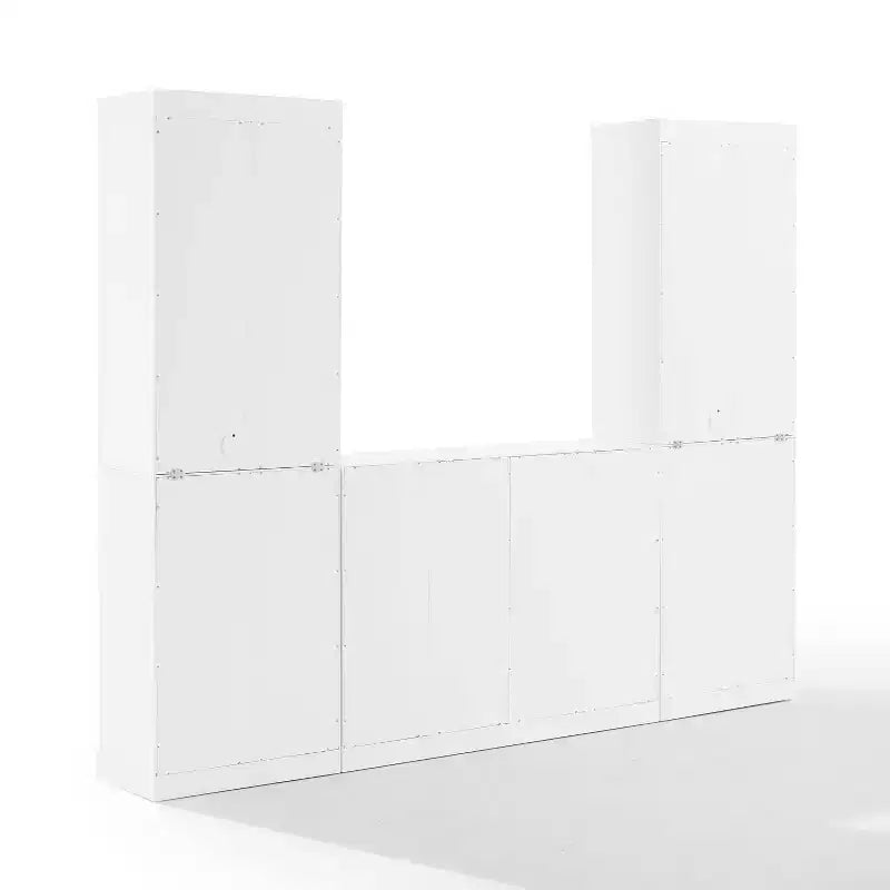 Set di mobile credenza e libreria bianco 3 pezzi, Montaggio 1 persona