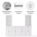 Set di mobile credenza e libreria bianco 3 pezzi, Montaggio 1 persona