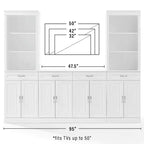 Set di mobile credenza e libreria bianco 3 pezzi, Montaggio 1 persona