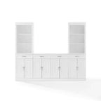 Set di mobile credenza e libreria bianco 3 pezzi, Montaggio 1 persona