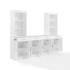 Set di mobile credenza e libreria bianco 3 pezzi, Montaggio 1 persona