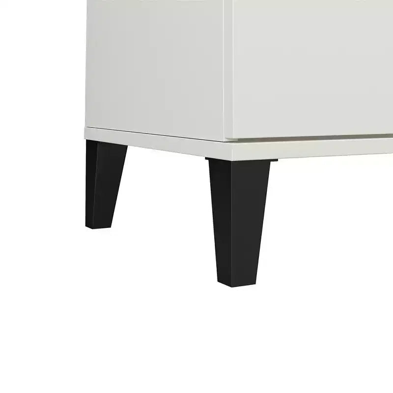 Armadietto alto da bagno bianco con 5 ripiani e 2 ante