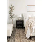 Comodino singolo in Hevea, colore nero / grigio / blu navy / bianco