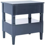 Comodino singolo in Hevea, colore nero / grigio / blu navy / bianco