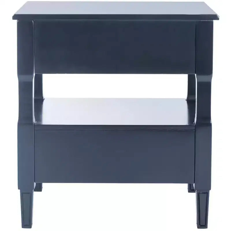Comodino singolo in Hevea, colore nero / grigio / blu navy / bianco