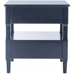 Comodino singolo in Hevea, colore nero / grigio / blu navy / bianco