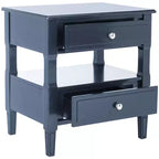 Comodino singolo in Hevea, colore nero / grigio / blu navy / bianco