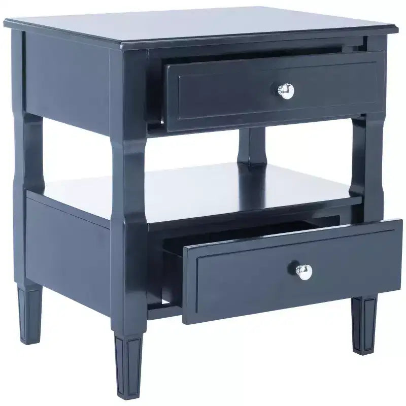 Comodino singolo in Hevea, colore nero / grigio / blu navy / bianco