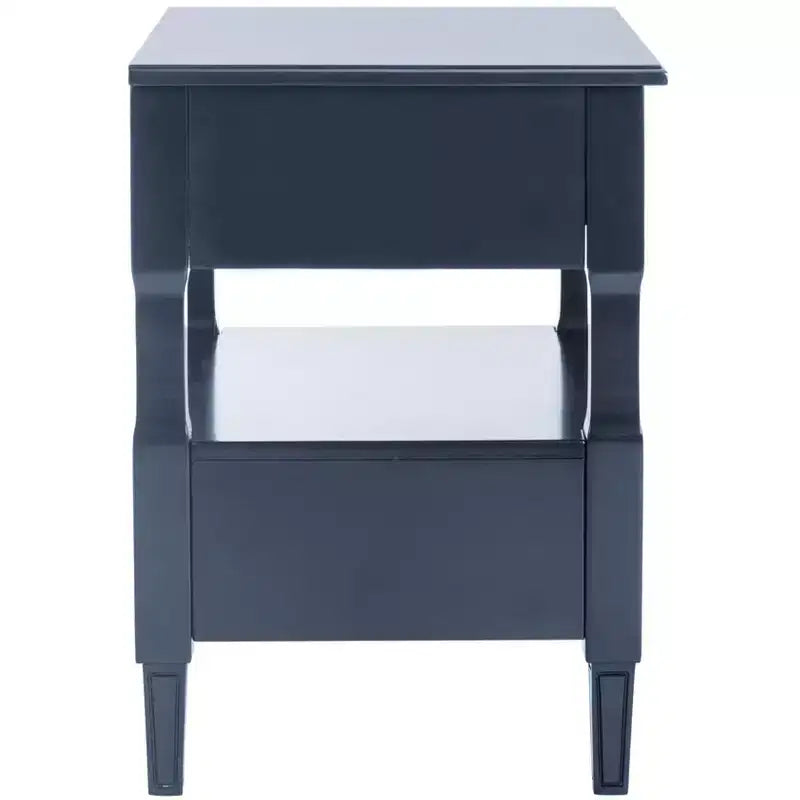 Comodino singolo in Hevea, colore nero / grigio / blu navy / bianco