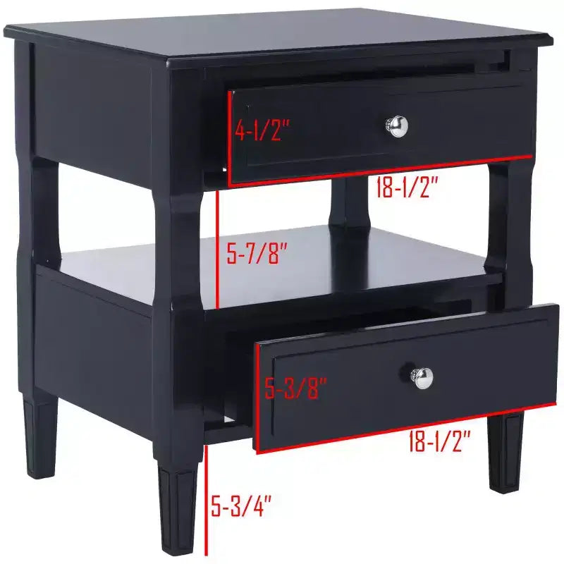 Comodino singolo in Hevea, colore nero / grigio / blu navy / bianco