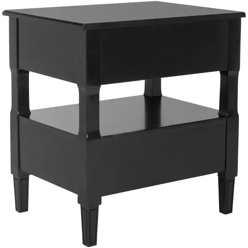 Comodino singolo in Hevea, colore nero / grigio / blu navy / bianco