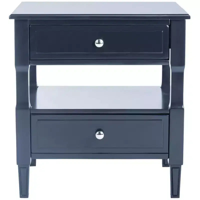 Comodino singolo in Hevea, colore nero / grigio / blu navy / bianco