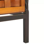 Panca contenitore in legno di rovere/verde polvere con cassetto, 2 posti