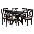 Set da pranzo moderno per 6 persone Grigio/Noce e Sabbia/Marrone scuro