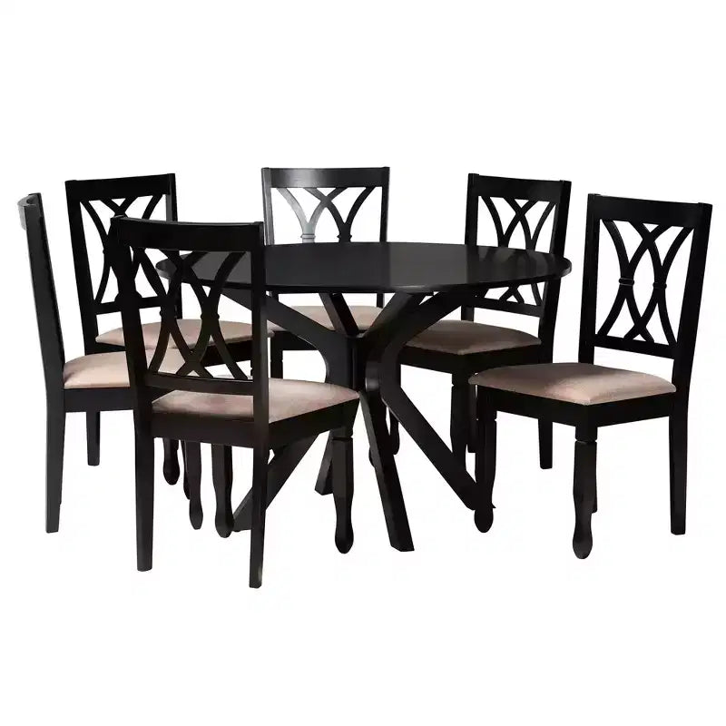 Set da pranzo moderno per 6 persone Grigio/Noce e Sabbia/Marrone scuro
